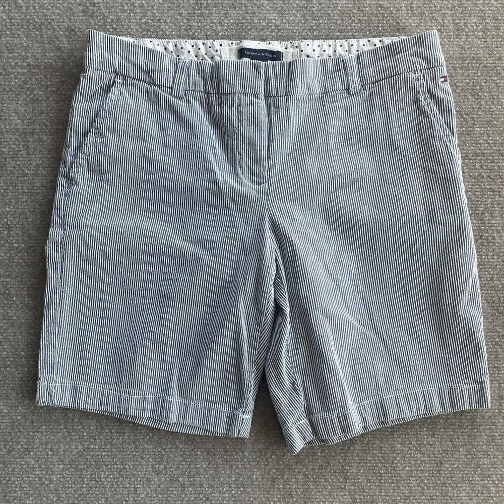 Tommy Hilfiger Shorts Womens 5 Blue White Striped 8” Inseam Summer Casual Pants